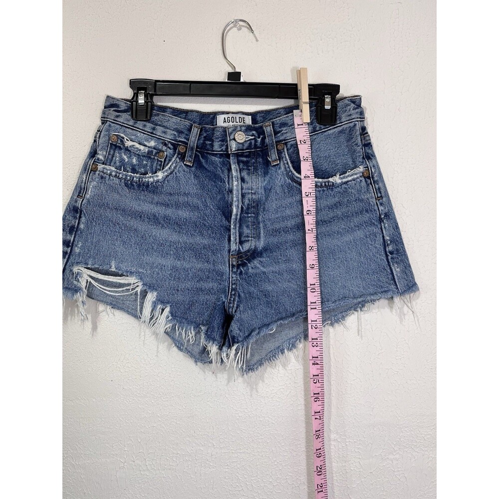 Agolde Women's High Rise Denim Short Distressed Size 27 100% Cotton - Picture 3 of 8